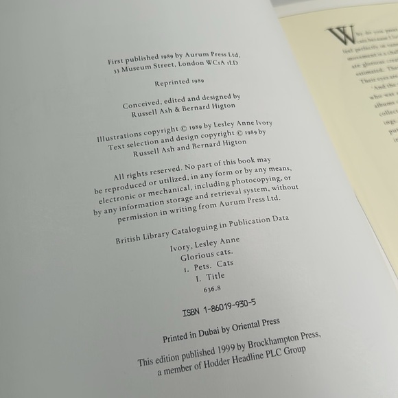 Vintage 1989 Glorious Cats The Paintings By Lesley Anne Ivory Hardcover Book - Picture 7 of 16